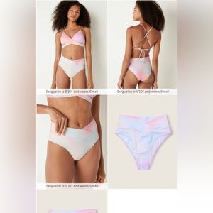 V front crossover high waisted bikini bottom